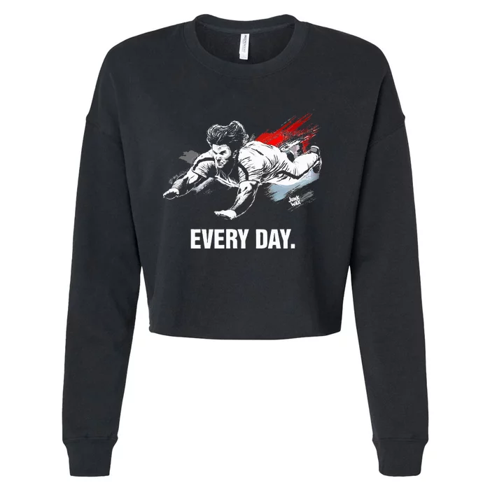 The Hit King Hustle Every Day Cropped Pullover Crew