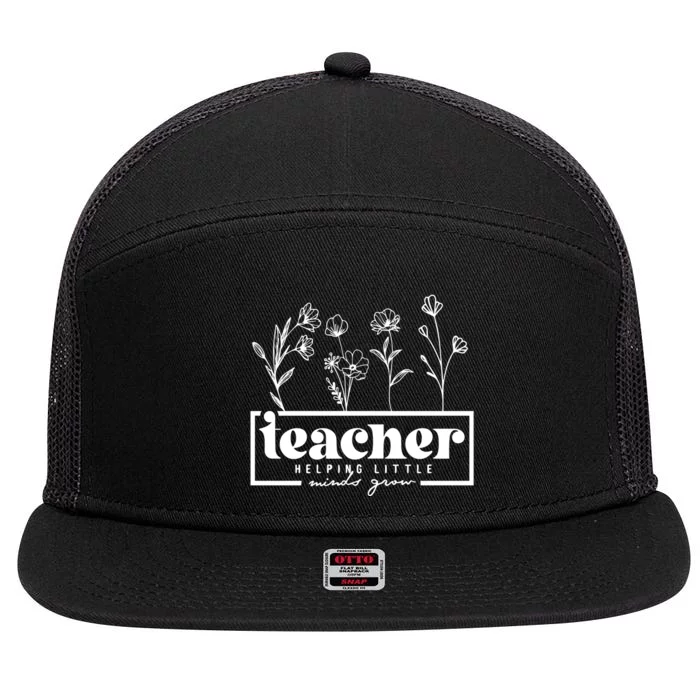 Teachers Helping Little Minds 7 Panel Mesh Trucker Snapback Hat