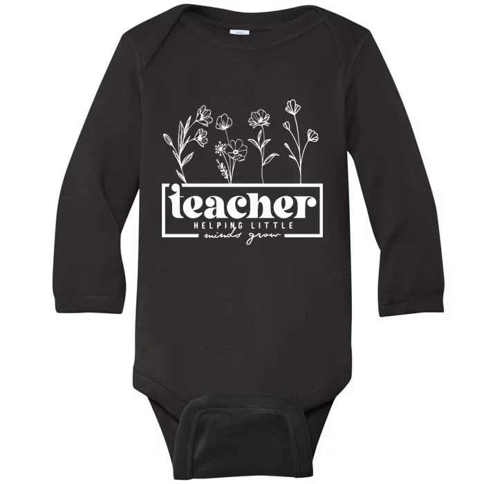 Teachers Helping Little Minds Baby Long Sleeve Bodysuit