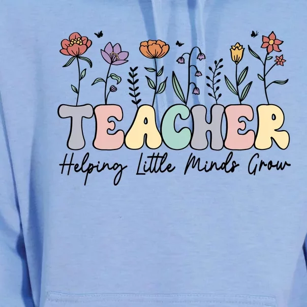 Teacher , Helping Little Minds Grow Unisex Surf Hoodie