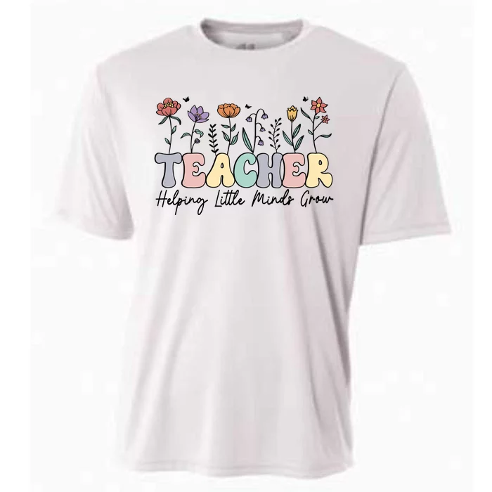 Teacher , Helping Little Minds Grow Cooling Performance Crew T-Shirt