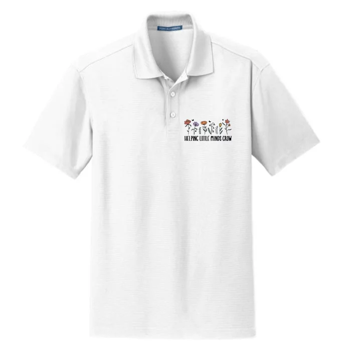 Teacher Helping Little Minds Grow Dry Zone Grid Performance Polo