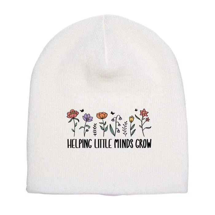 Teacher Helping Little Minds Grow Short Acrylic Beanie