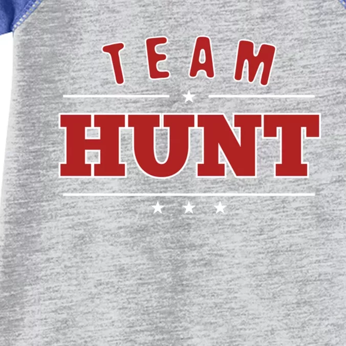 Team Hunt Last Name Personalized Family Sports Gift Infant Baby Jersey Bodysuit