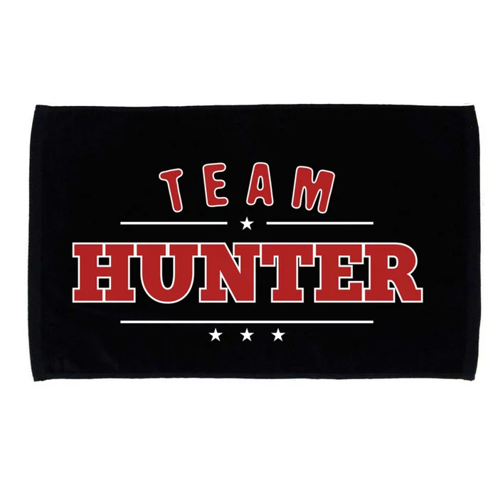 Team Hunter Last Name Personalized Family Sports Gift Microfiber Hand Towel