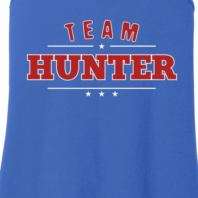 Team Hunter Last Name Personalized Family Sports Gift Ladies Essential Tank