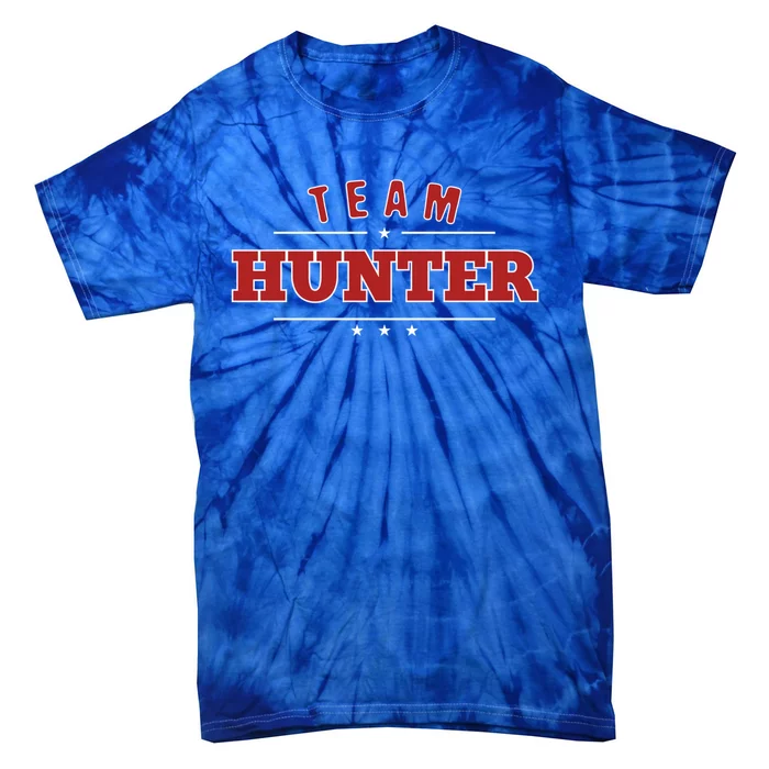 Team Hunter Last Name Personalized Family Sports Gift Tie-Dye T-Shirt