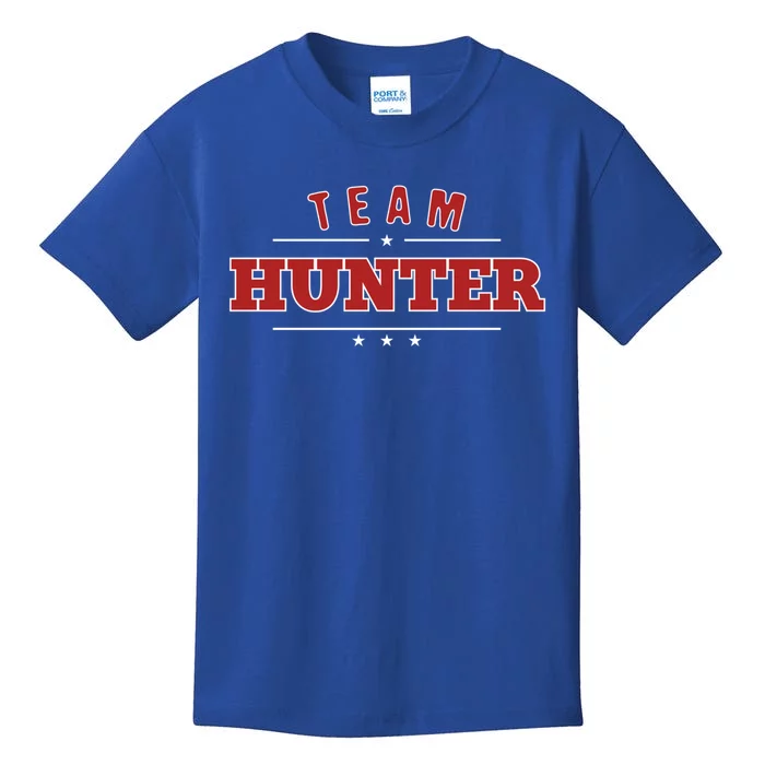 Team Hunter Last Name Personalized Family Sports Gift Kids T-Shirt