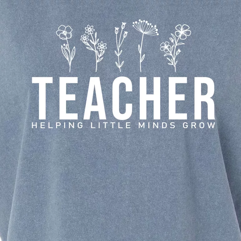 Teacher Helping Little Minds Grow Floral Garment-Dyed Women's Muscle Tee