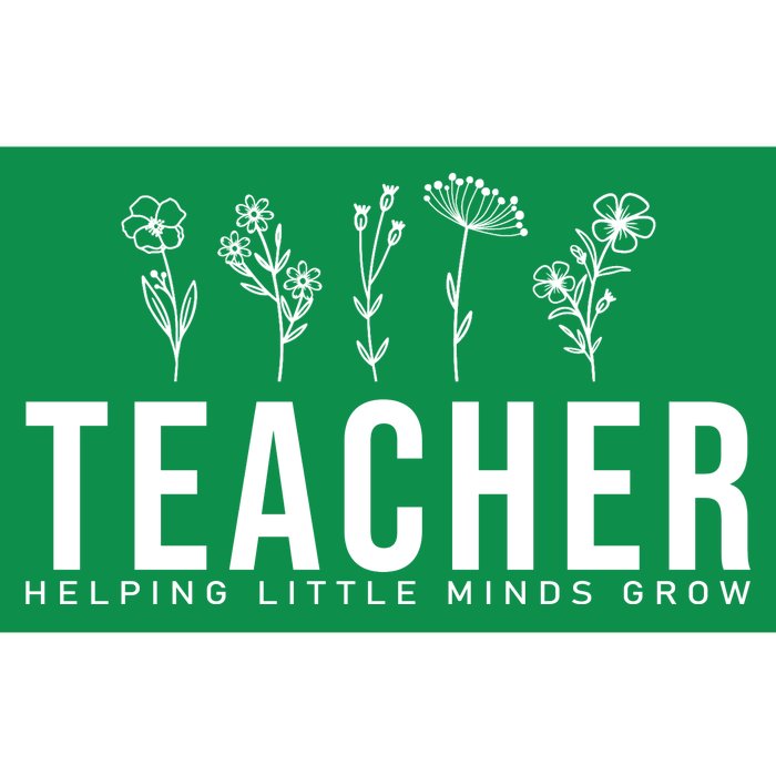 Teacher Helping Little Minds Grow Floral Bumper Sticker