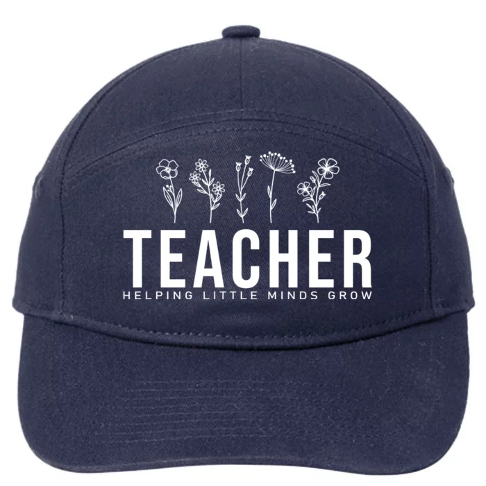 Teacher Helping Little Minds Grow Floral 7-Panel Snapback Hat