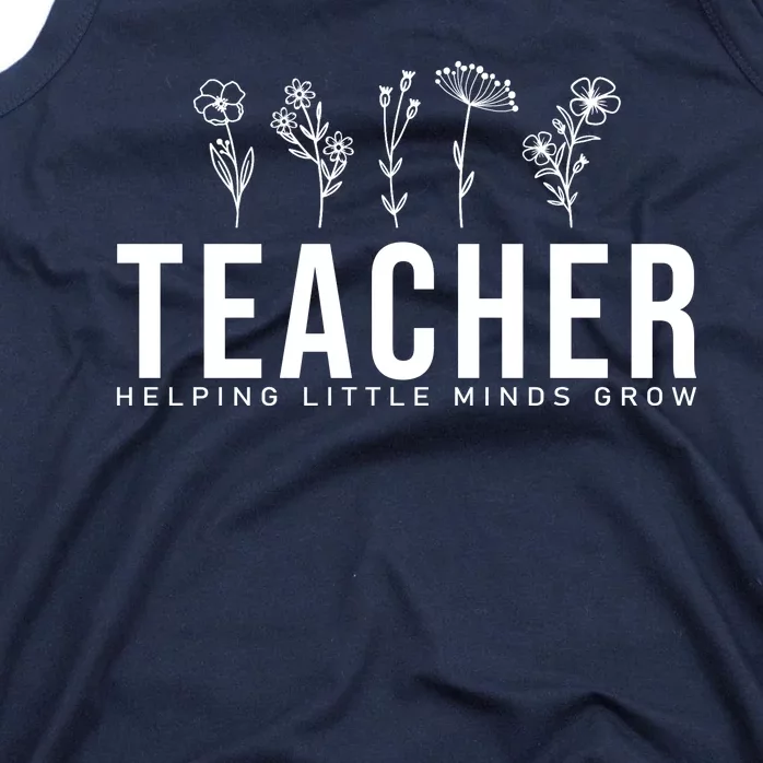 Teacher Helping Little Minds Grow Floral Tank Top