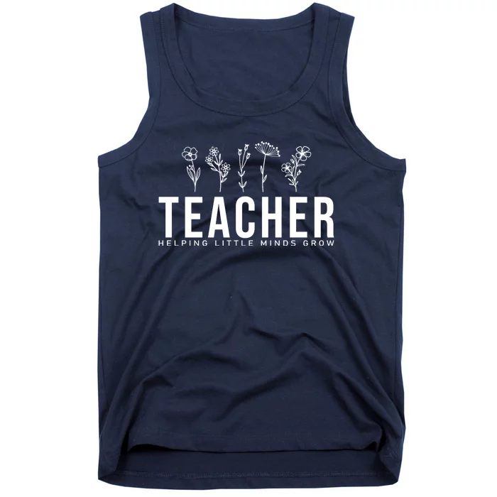 Teacher Helping Little Minds Grow Floral Tank Top