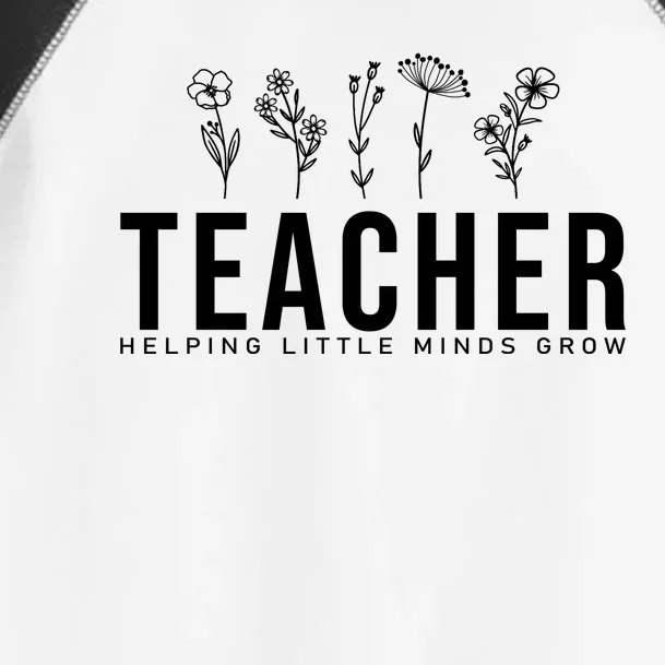 Teacher Helping Little Minds Grow Floral Toddler Fine Jersey T-Shirt