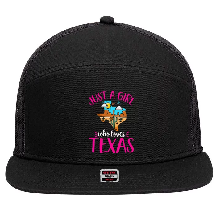 Texas Home Love Texan Who Loves Her Texas 7 Panel Mesh Trucker Snapback Hat