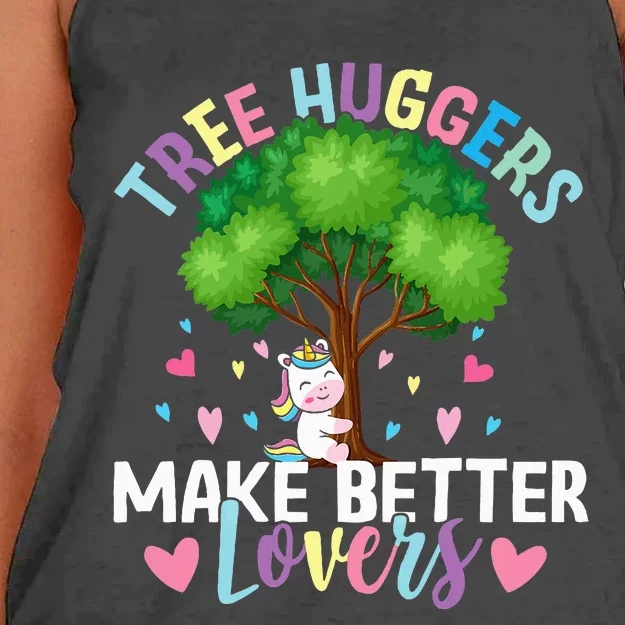 Tree Huggers Make Better Lovers Environmentalist Women's Knotted Racerback Tank