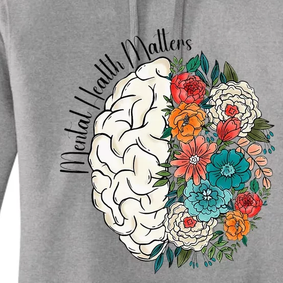 Tal Health Matters Floral Human Brain Inspirational Women's Pullover Hoodie