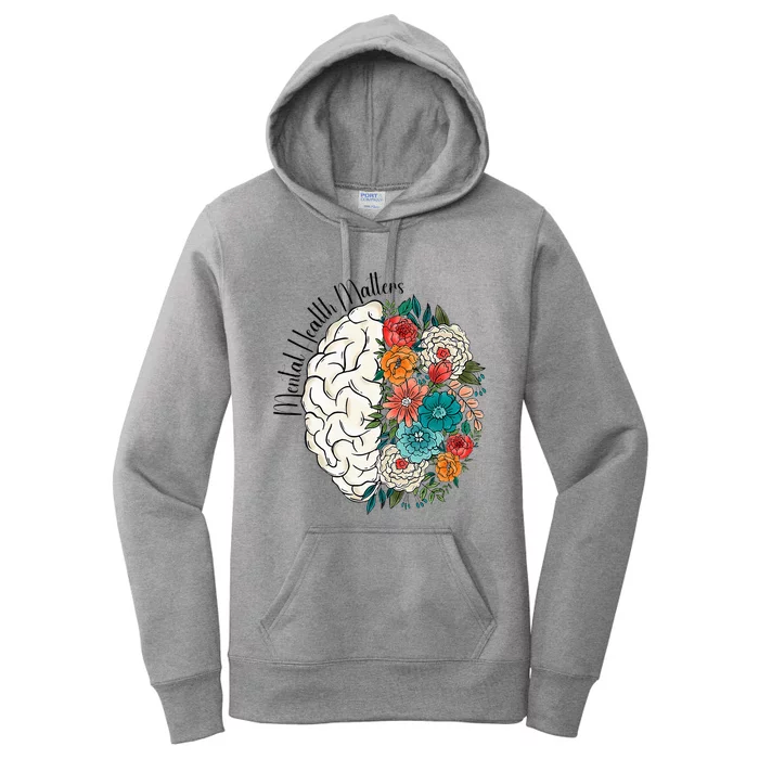 Tal Health Matters Floral Human Brain Inspirational Women's Pullover Hoodie