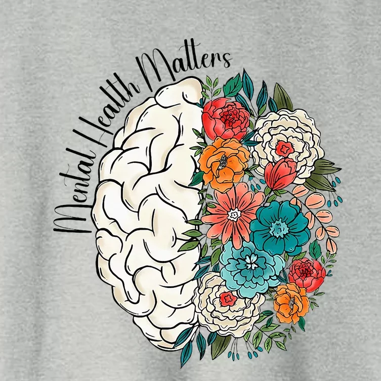 Tal Health Matters Floral Human Brain Inspirational Women's Crop Top Tee