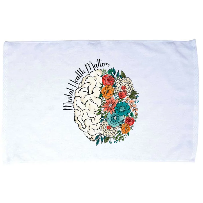 Tal Health Matters Floral Human Brain Inspirational Microfiber Hand Towel