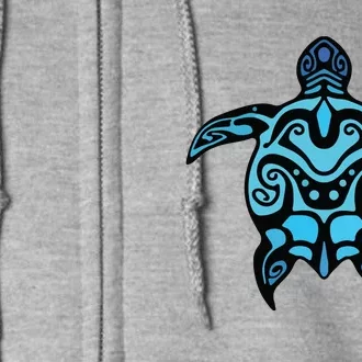 Tribal Hawaiian Maori Sun Sea Turtle 2Sided Full Zip Hoodie