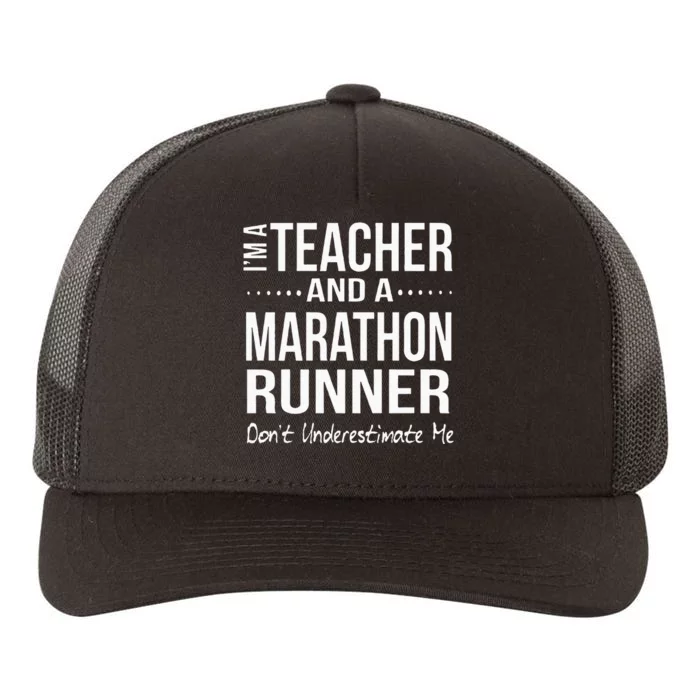 Teacher Half Marathon Funny Running Gift High School Runner Yupoong Adult 5-Panel Trucker Hat