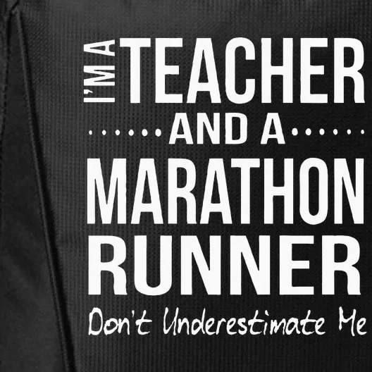 Teacher Half Marathon Funny Running Gift High School Runner City Backpack