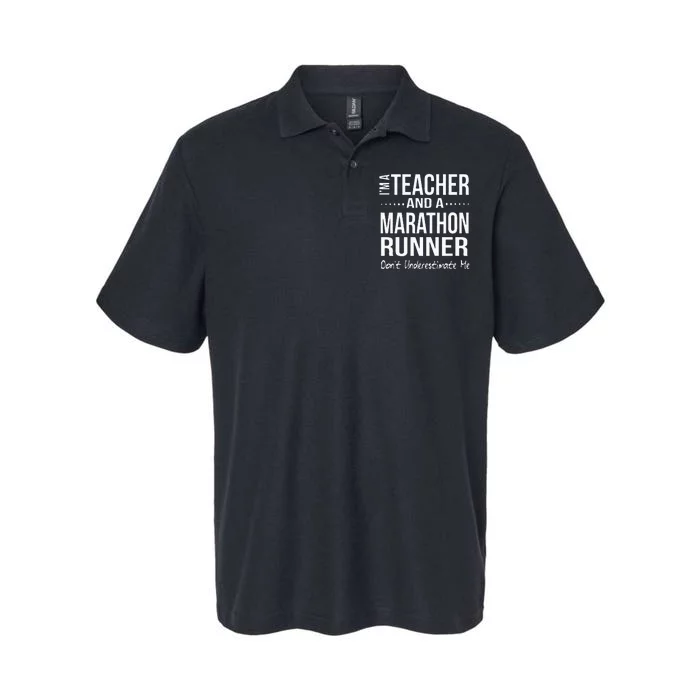 Teacher Half Marathon Funny Running Gift High School Runner Softstyle Adult Sport Polo