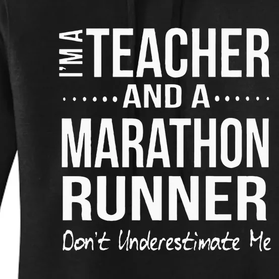 Teacher Half Marathon Funny Running Gift High School Runner Women's Pullover Hoodie