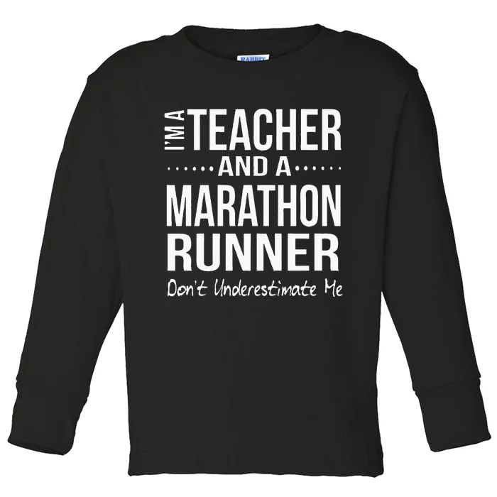 Teacher Half Marathon Funny Running Gift High School Runner Toddler Long Sleeve Shirt