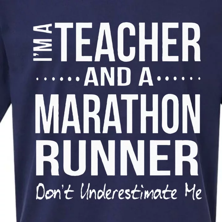 Teacher Half Marathon Funny Running Gift High School Runner Sueded Cloud Jersey T-Shirt