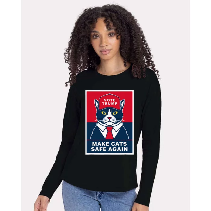 Trump Harris Make Pet Safe Again Democratic Republican Womens Cotton Relaxed Long Sleeve T-Shirt