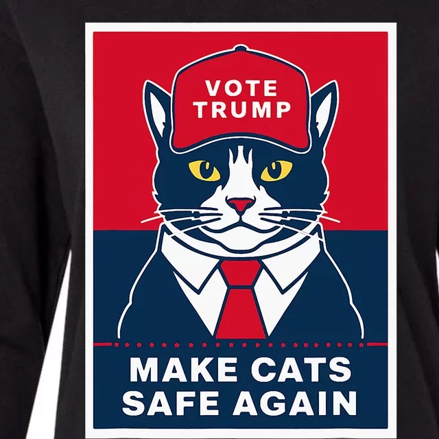 Trump Harris Make Pet Safe Again Democratic Republican Womens Cotton Relaxed Long Sleeve T-Shirt