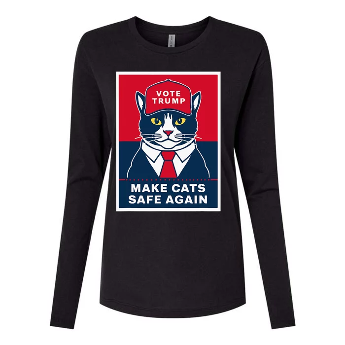 Trump Harris Make Pet Safe Again Democratic Republican Womens Cotton Relaxed Long Sleeve T-Shirt