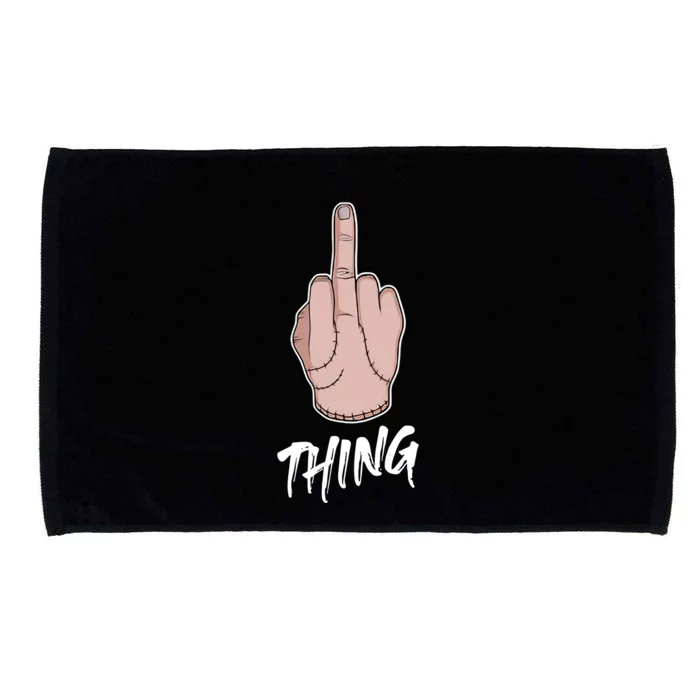 Thing Hand Middle Finger Up Funny Wednesday Lover Microfiber Hand Towel