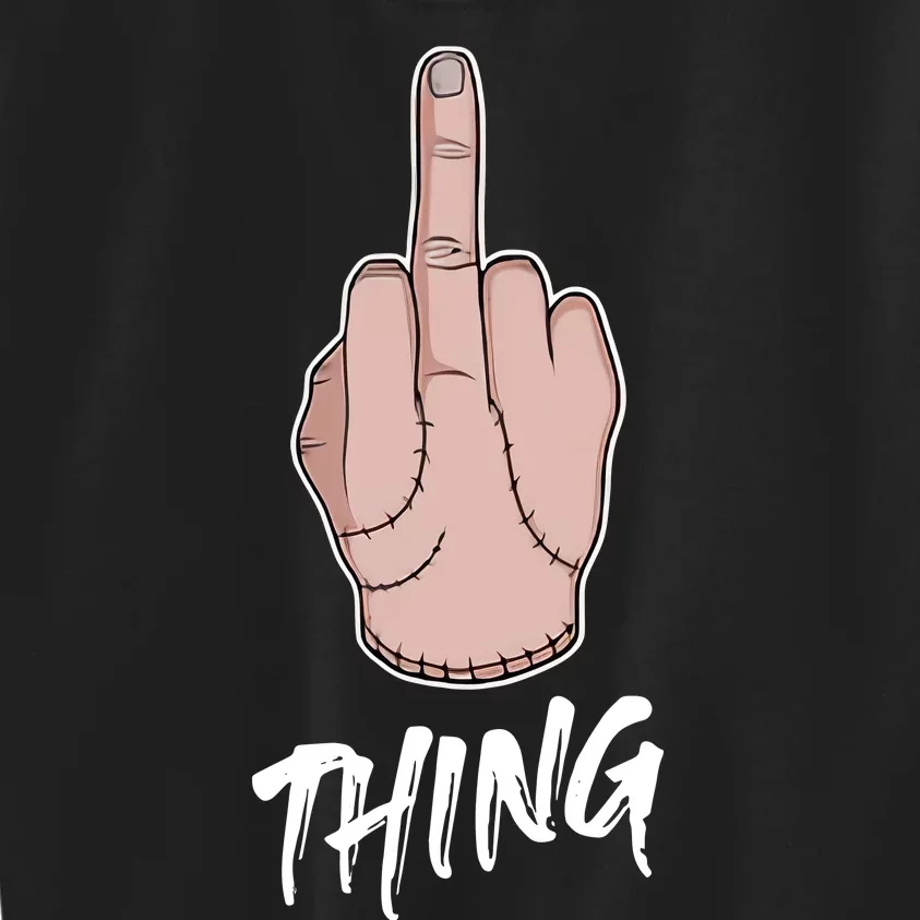 Thing Hand Middle Finger Up Funny Wednesday Lover Kids Sweatshirt