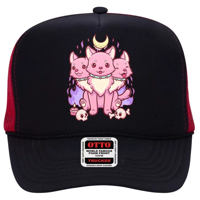 Three Headed Moon Dogs High Crown Mesh Trucker Hat