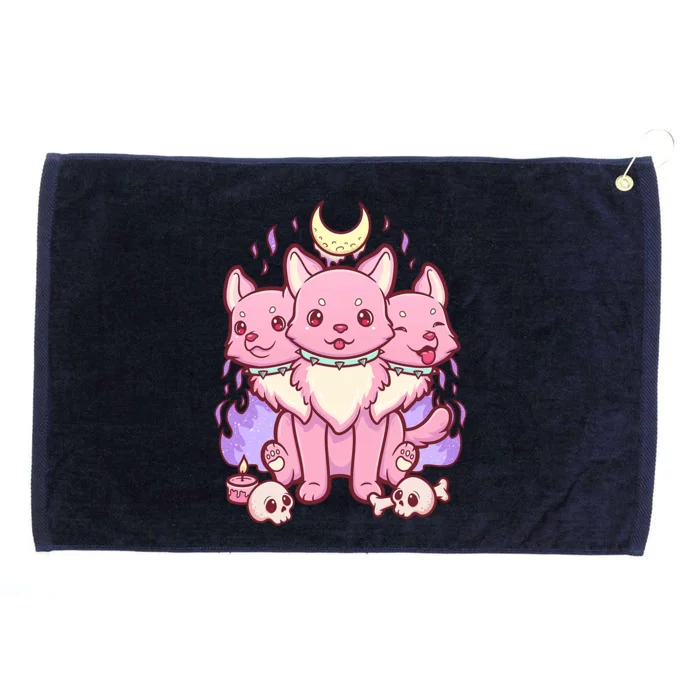 Three Headed Moon Dogs Grommeted Golf Towel