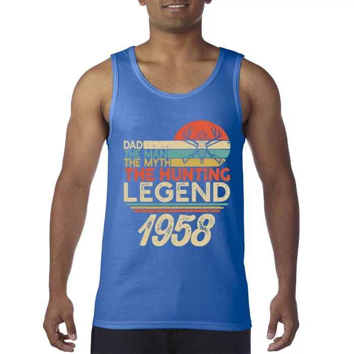 The Hunting Myth Legend Dad Born In 1958 Vintage Hunter Gift Tank Top