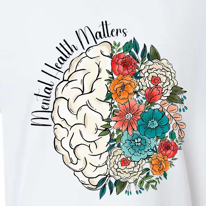 Tal Health Matters Floral Human Brain Inspirational Sueded Cloud Jersey T-Shirt