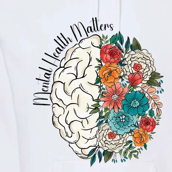 Tal Health Matters Floral Human Brain Inspirational Premium Hoodie