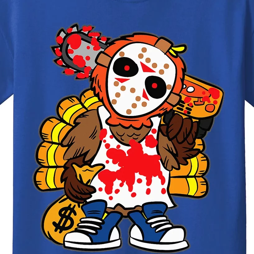 Turkey Horror Movie Thanksgiving Day Fall Autumn Kids T-Shirt