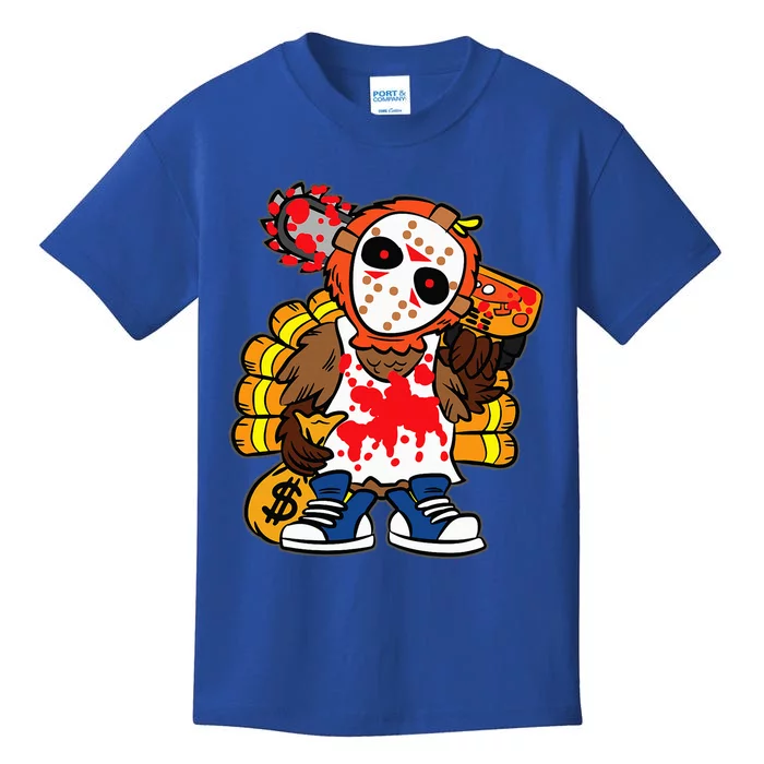 Turkey Horror Movie Thanksgiving Day Fall Autumn Kids T-Shirt