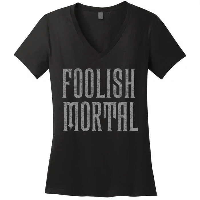 The Haunted Mansion Foolish Mortal Patterned Women's V-Neck T-Shirt