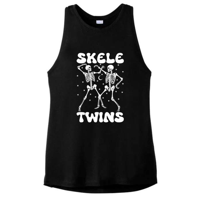 Twins Halloween Matching Skeletwins Ladies Tri-Blend Wicking Tank