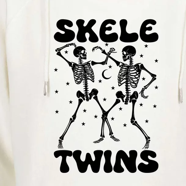 Twins Halloween Matching Skeletwins Womens Funnel Neck Pullover Hood