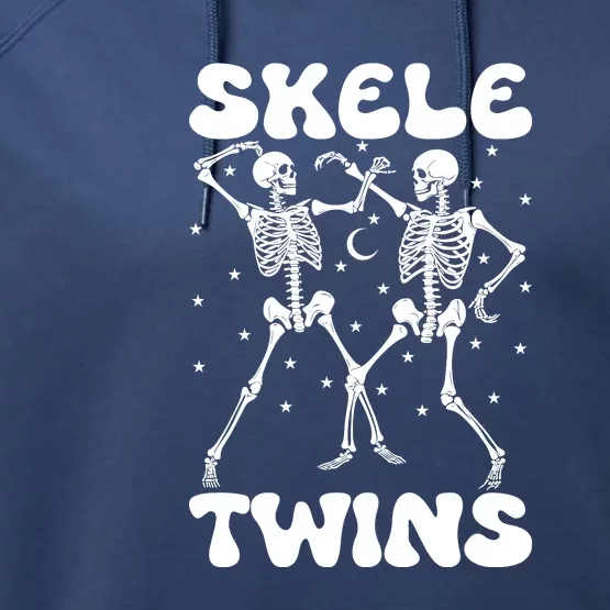 Twins Halloween Matching Skeletwins Performance Fleece Hoodie