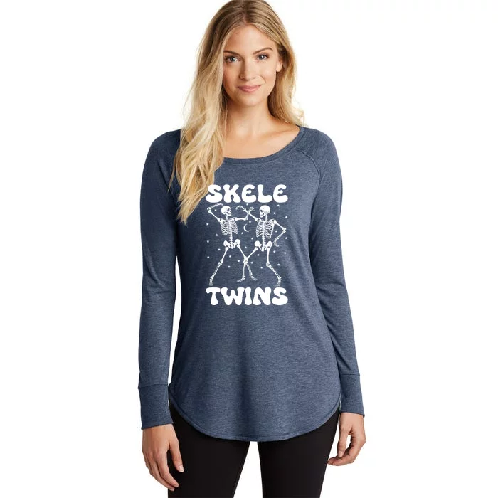 Twins Halloween Matching Skeletwins Women's Perfect Tri Tunic Long Sleeve Shirt