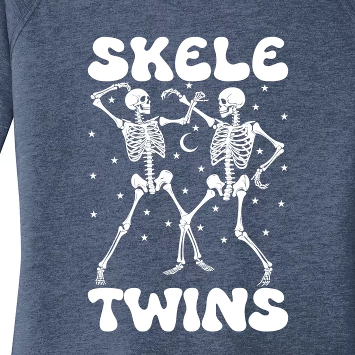 Twins Halloween Matching Skeletwins Women's Perfect Tri Tunic Long Sleeve Shirt