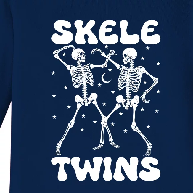 Twins Halloween Matching Skeletwins Baby Long Sleeve Bodysuit